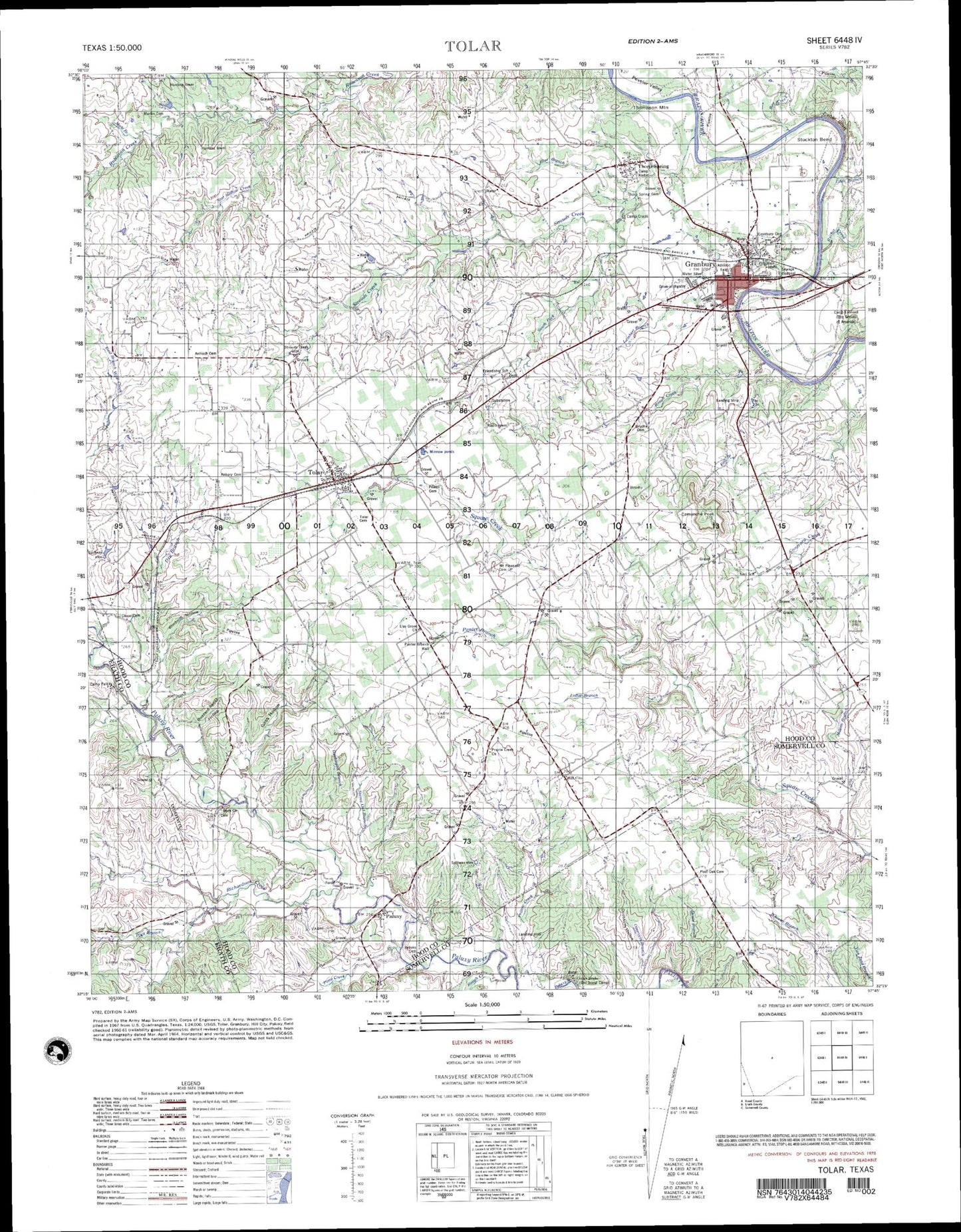 Tolar Texas Military 1:50,000 Map