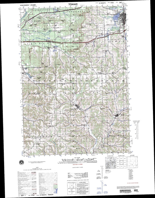 Tomah Wisconsin Military 1:50,000 Map