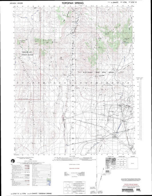 Topopah Spring Nevada Military 1:50,000 Map