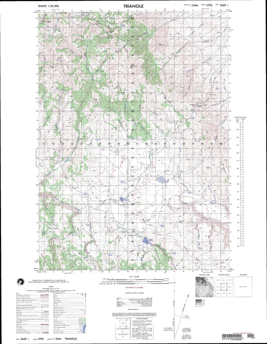 Triangle Idaho Military 1:50,000 Map