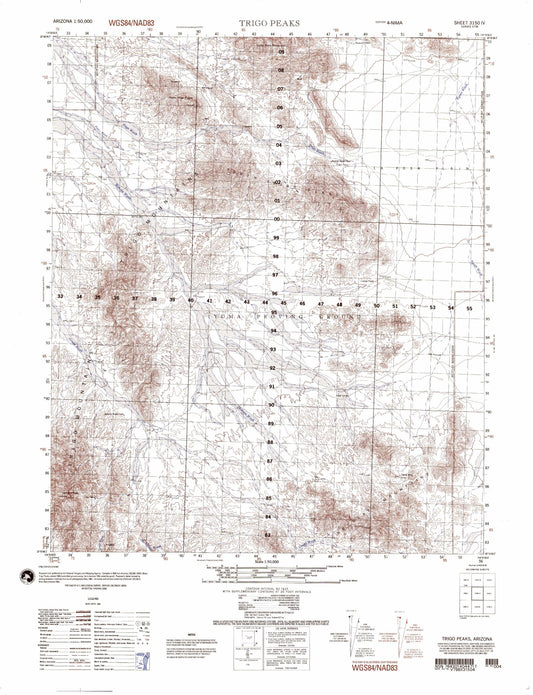 Trigo Peaks Arizona Military 1:50,000 Map