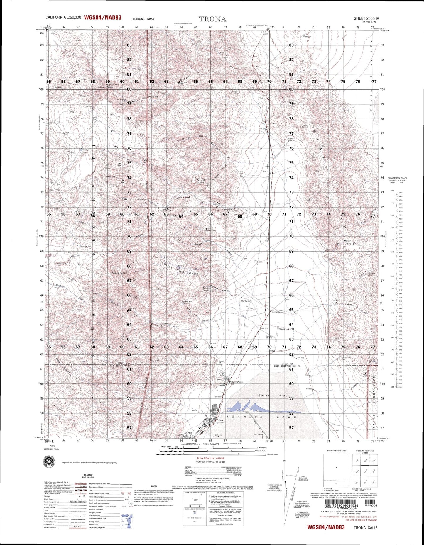 Trona California Military 1:50,000 Map