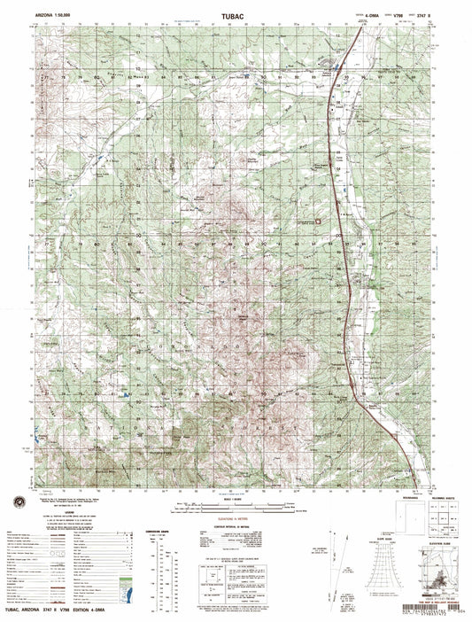 Tubac Arizona Military 1:50,000 Map