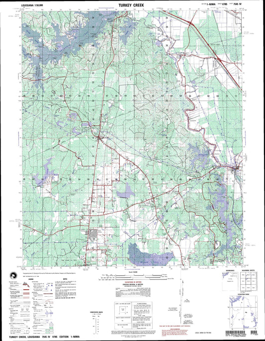 Turkey Creek Louisiana Military 1:50,000 Map