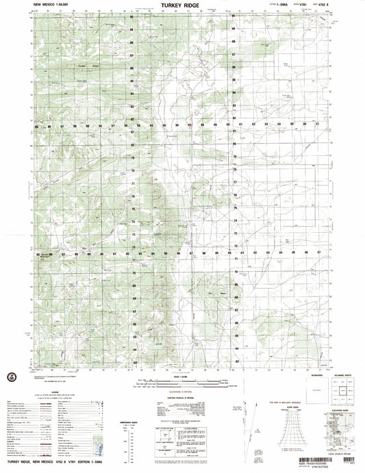 Turkey Ridge New Mexico Military 1:50,000 Map