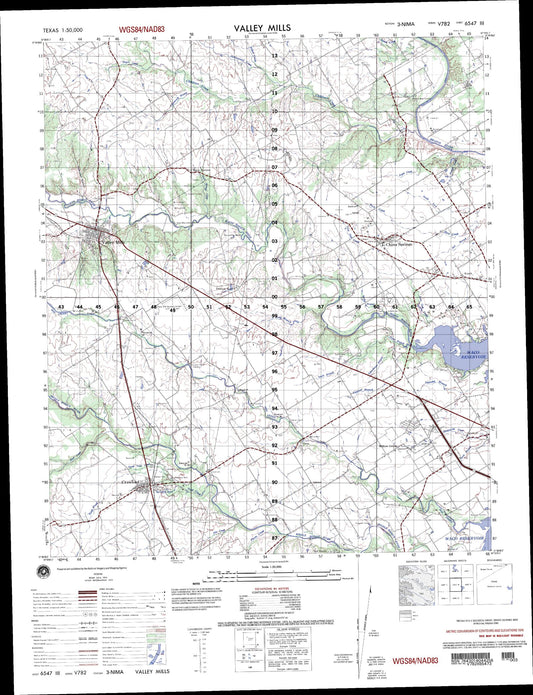 Valley Mills Texas Military 1:50,000 Map