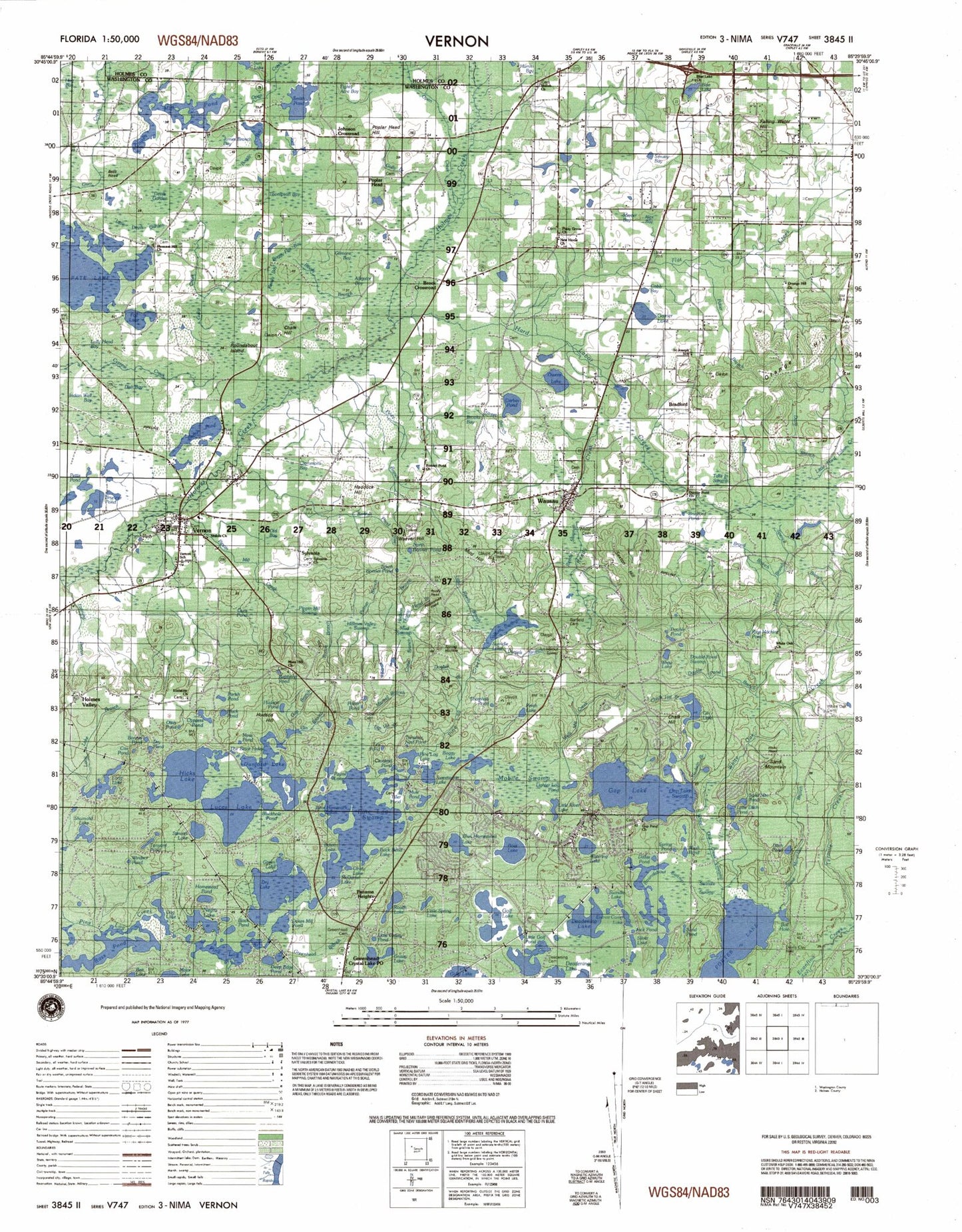 Vernon Florida Military 1:50,000 Map