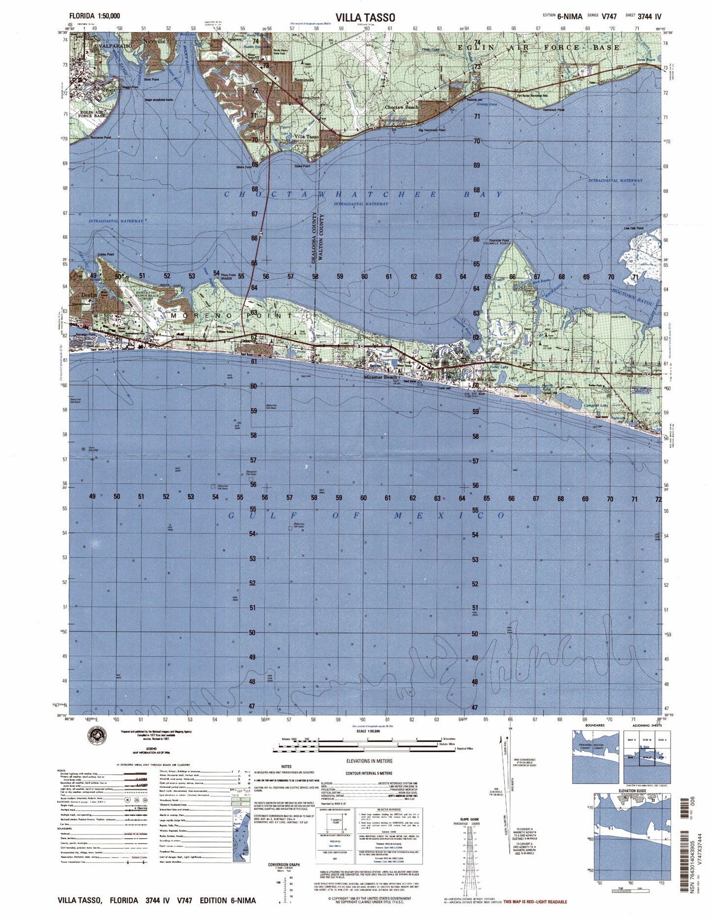 Villa Tasso Florida Military 1:50,000 Map