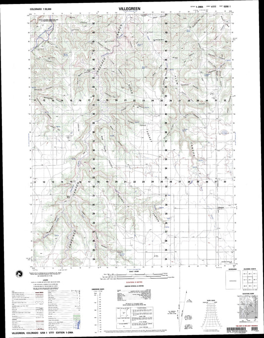 Villegreen Colorado Military 1:50,000 Map