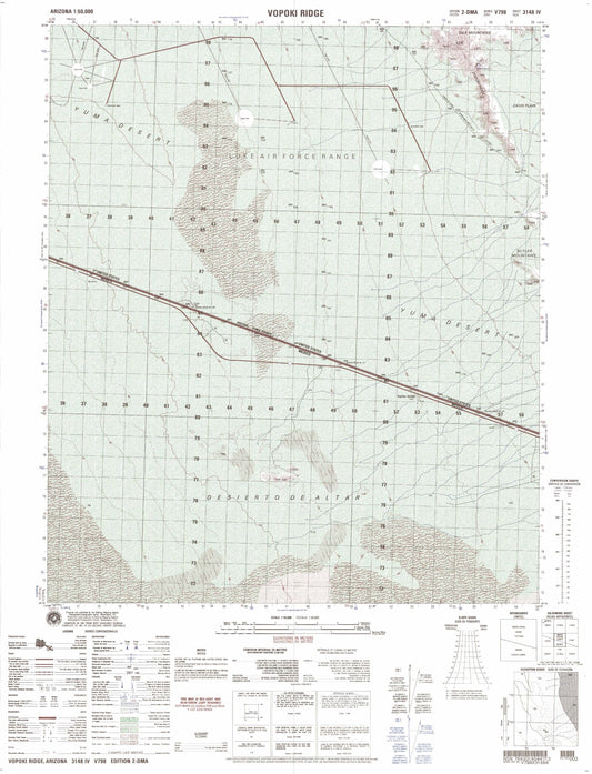 Vopoki Ridge Arizona Military 1:50,000 Map