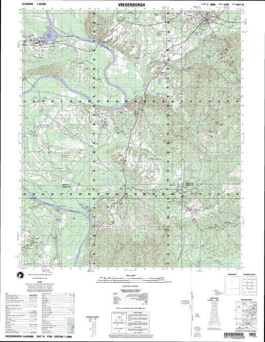 Vredenburgh Alabama Military 1:50,000 Map