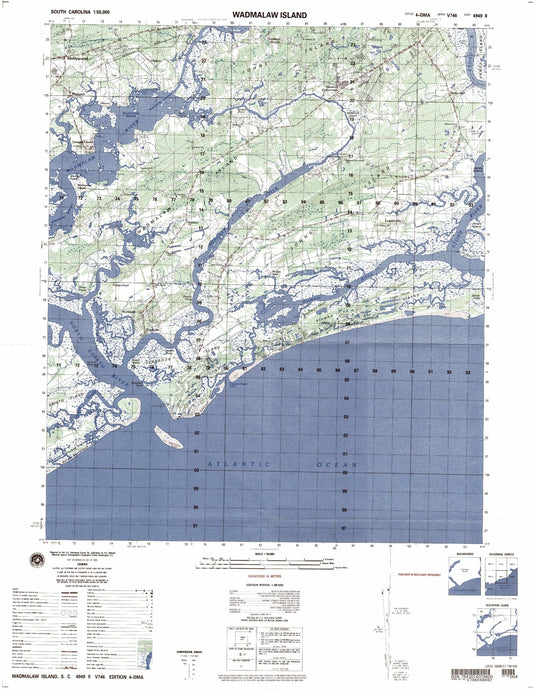 Wadmalaw Island South Carolina Military 1:50,000 Map