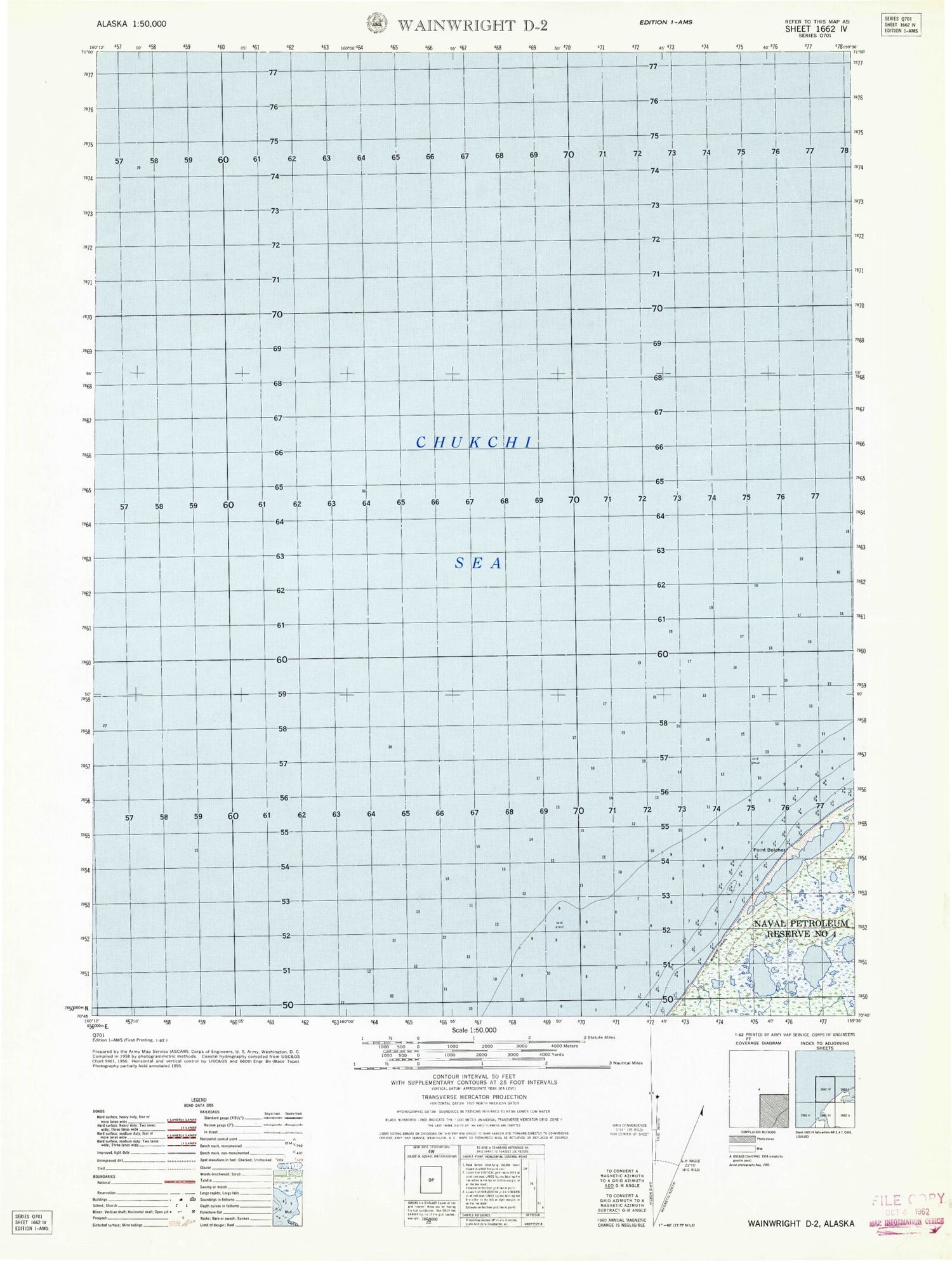 Wainwright D-2 Alaska Military 1:50,000 Map