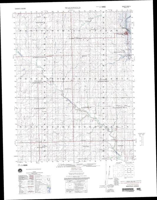 Wakefield Kansas Military 1:50,000 Map