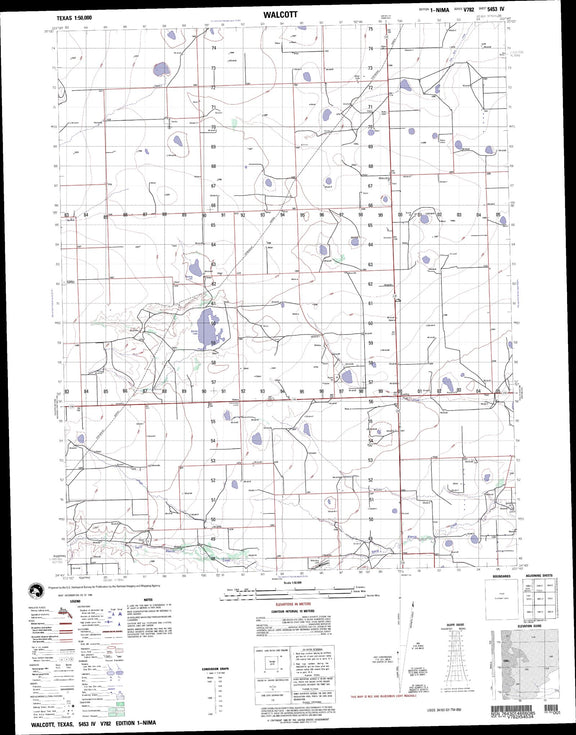 Walcott Texas Military 1:50,000 Map – MyTopo Map Store