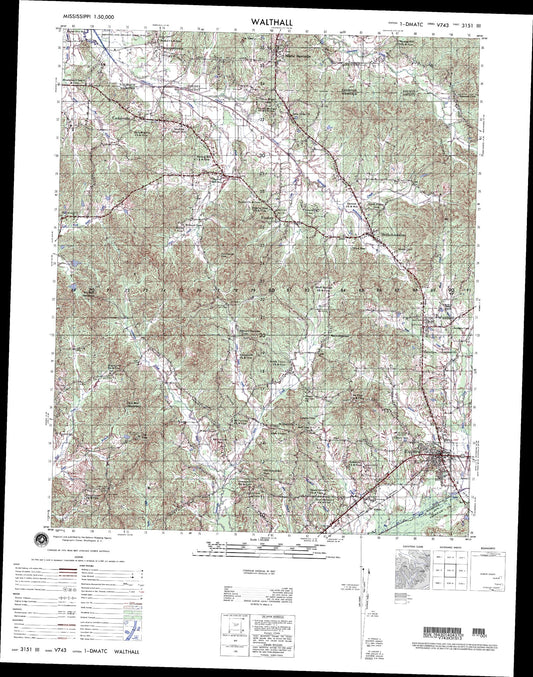 Walthall Mississippi Military 1:50,000 Map