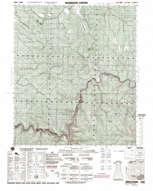 Washboard Canyon Texas Military 1:50,000 Map