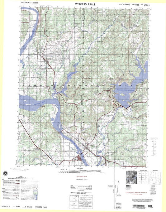 Webbers Falls Oklahoma Military 1:50,000 Map