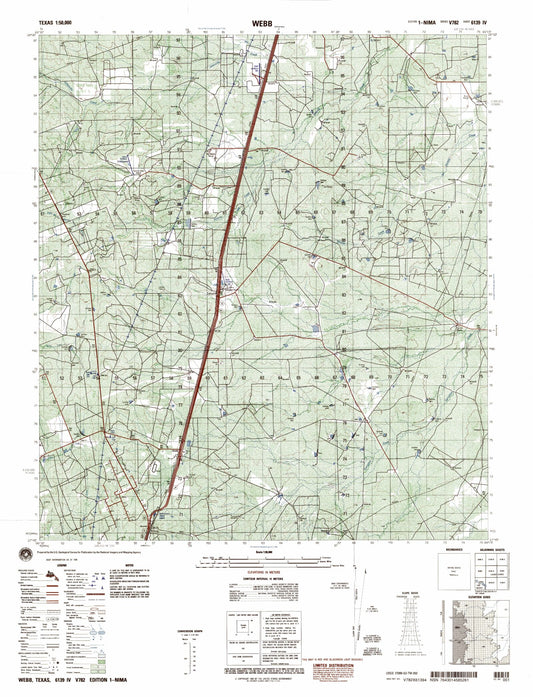 Webb Texas Military 1:50,000 Map