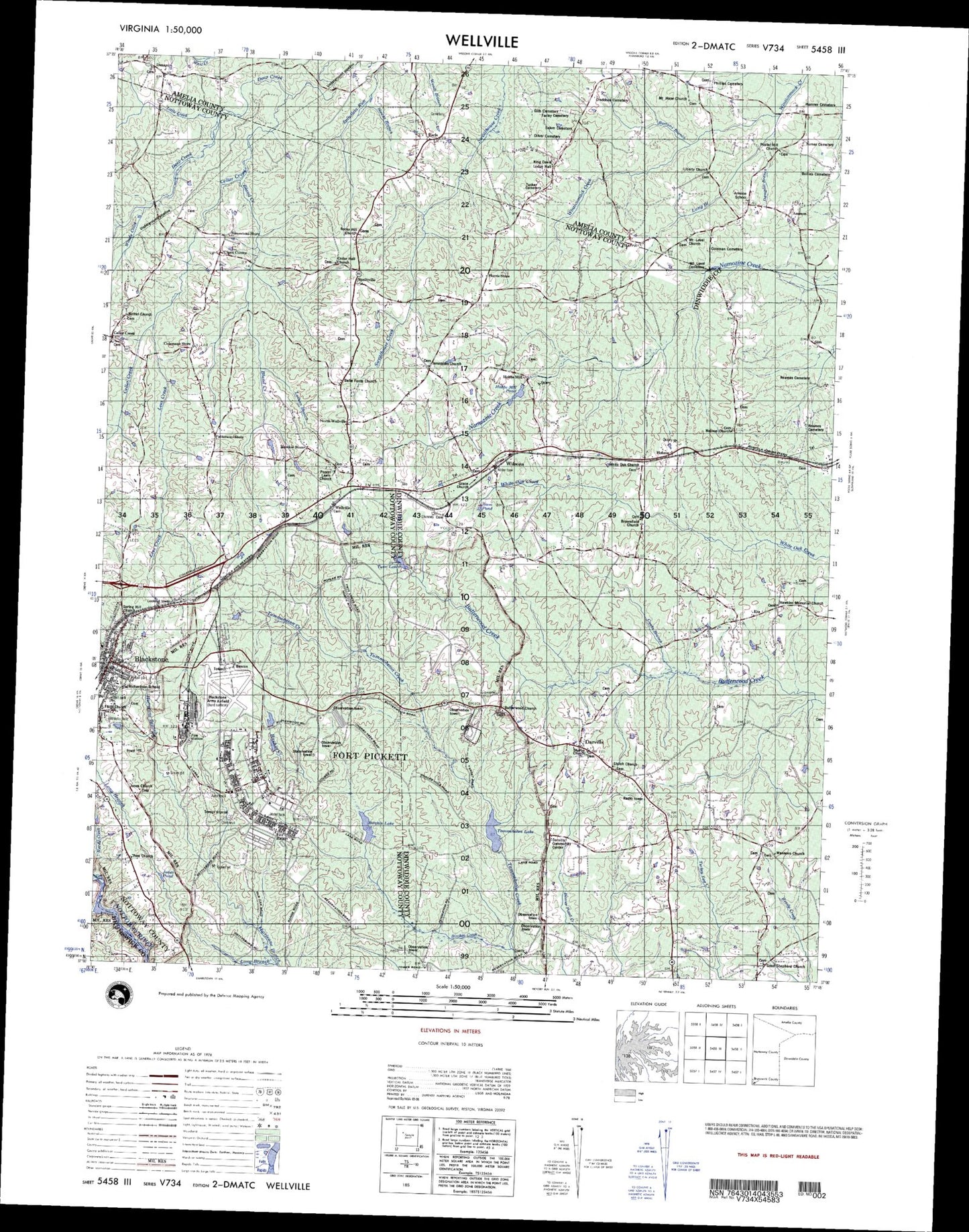 Wellville Virginia Military 1:50,000 Map