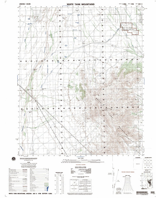 White Tank Mountains Arizona Military 1:50,000 Map