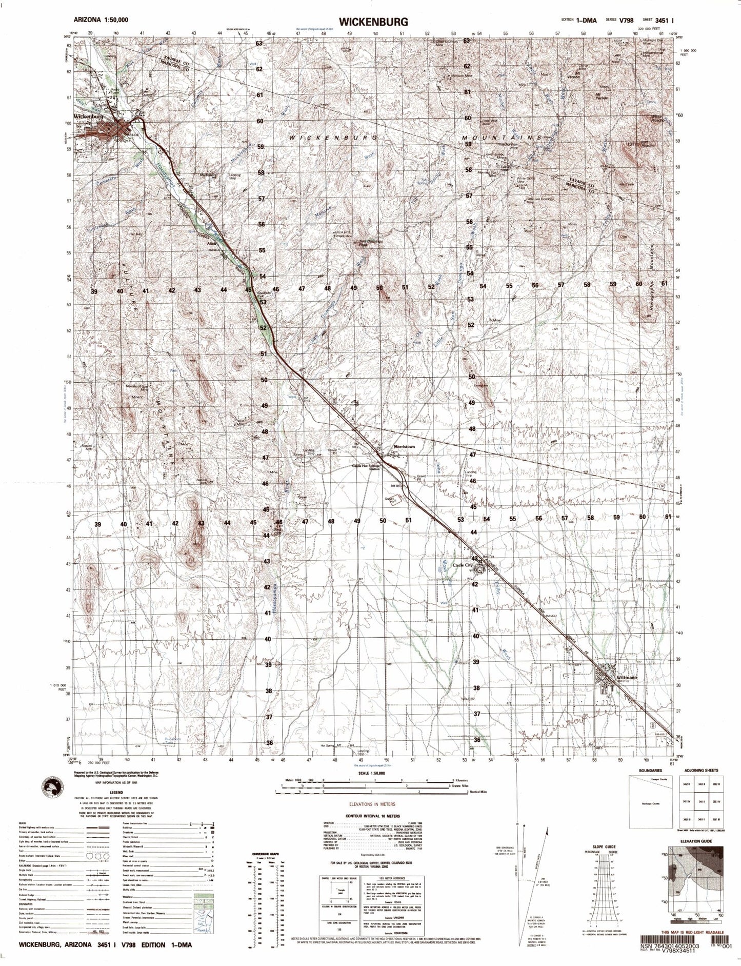 Wickenburg Arizona Military 1:50,000 Map