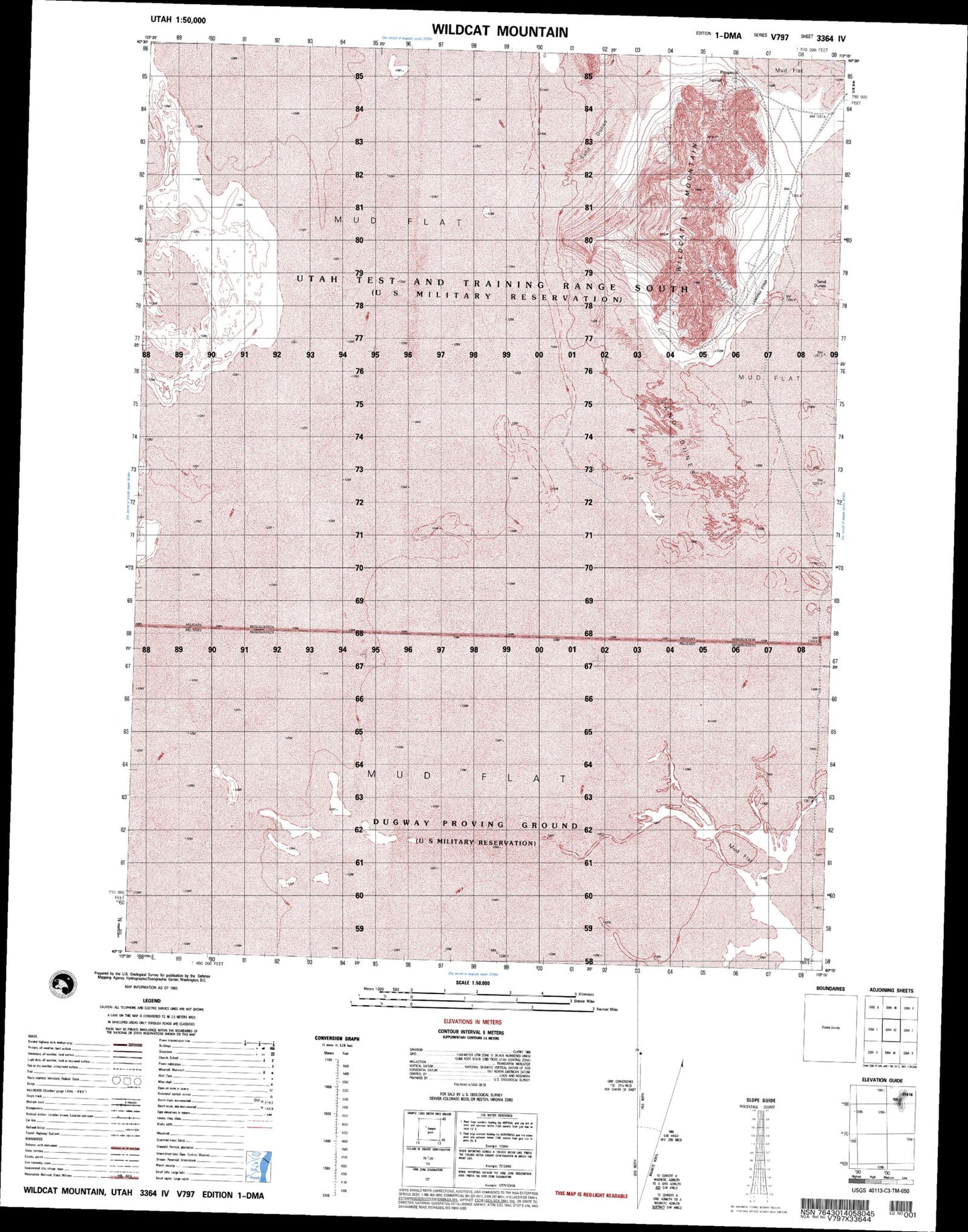 Wildcat Mountain Utah Military 1:50,000 Map