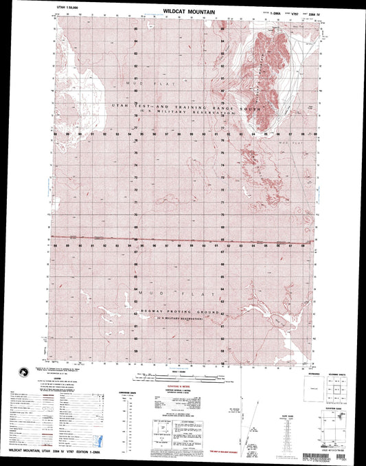 Wildcat Mountain Utah Military 1:50,000 Map