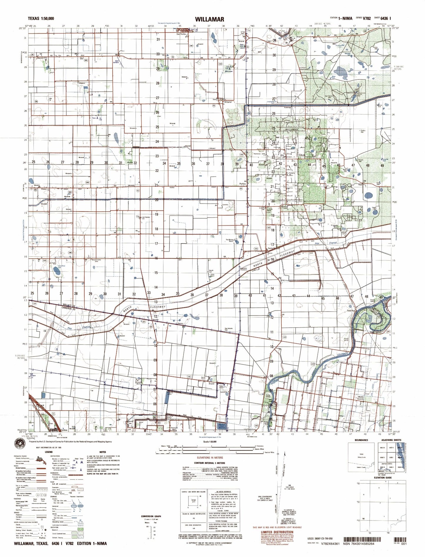 Willamar Texas Military 1:50,000 Map