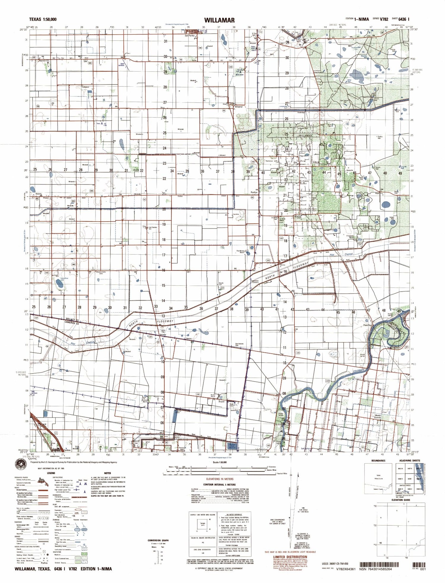 Willamar Texas Military 1:50,000 Map