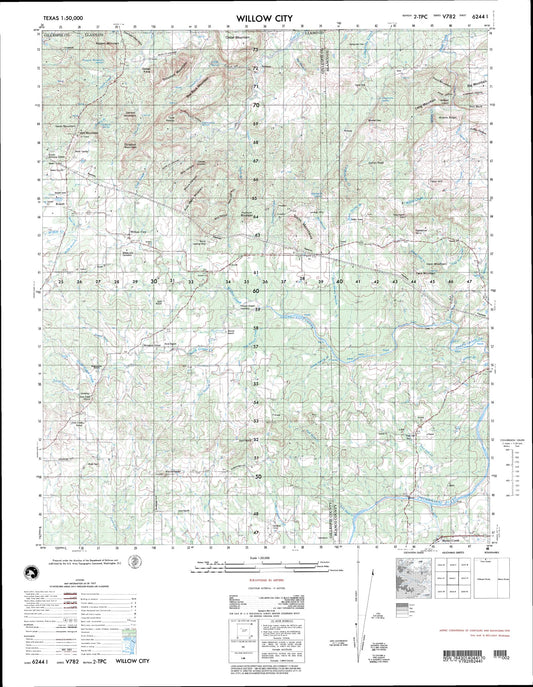 Willow City Texas Military 1:50,000 Map