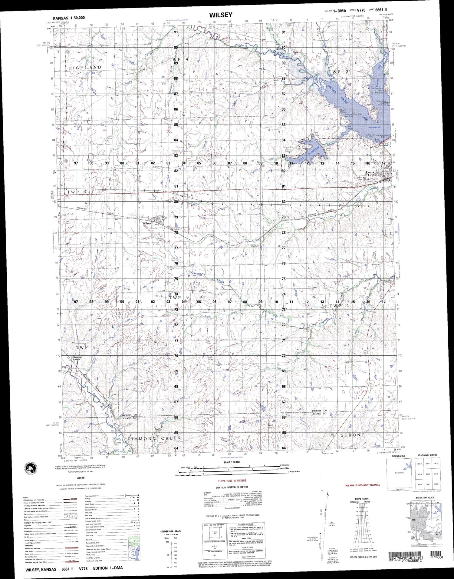 Wilsey Kansas Military 1:50,000 Map