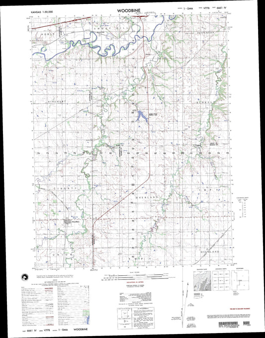 Woodbine Kansas Military 1:50,000 Map