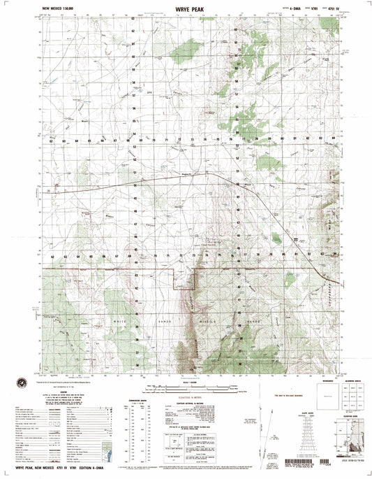 Wrye Peak New Mexico Military 1:50,000 Map