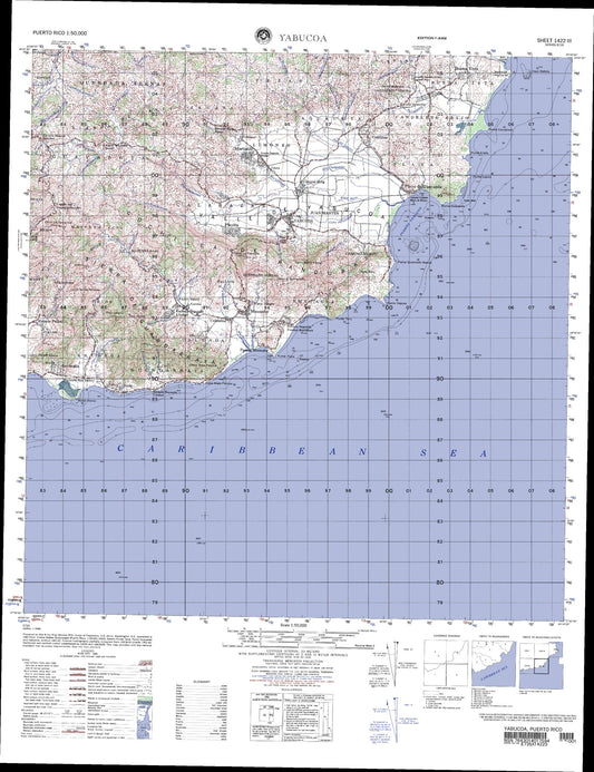 Yabucoa Puerto Rico Military 1:50,000 Map