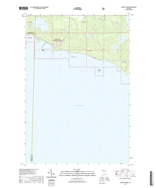 Albany Island Michigan US Topo Map Image