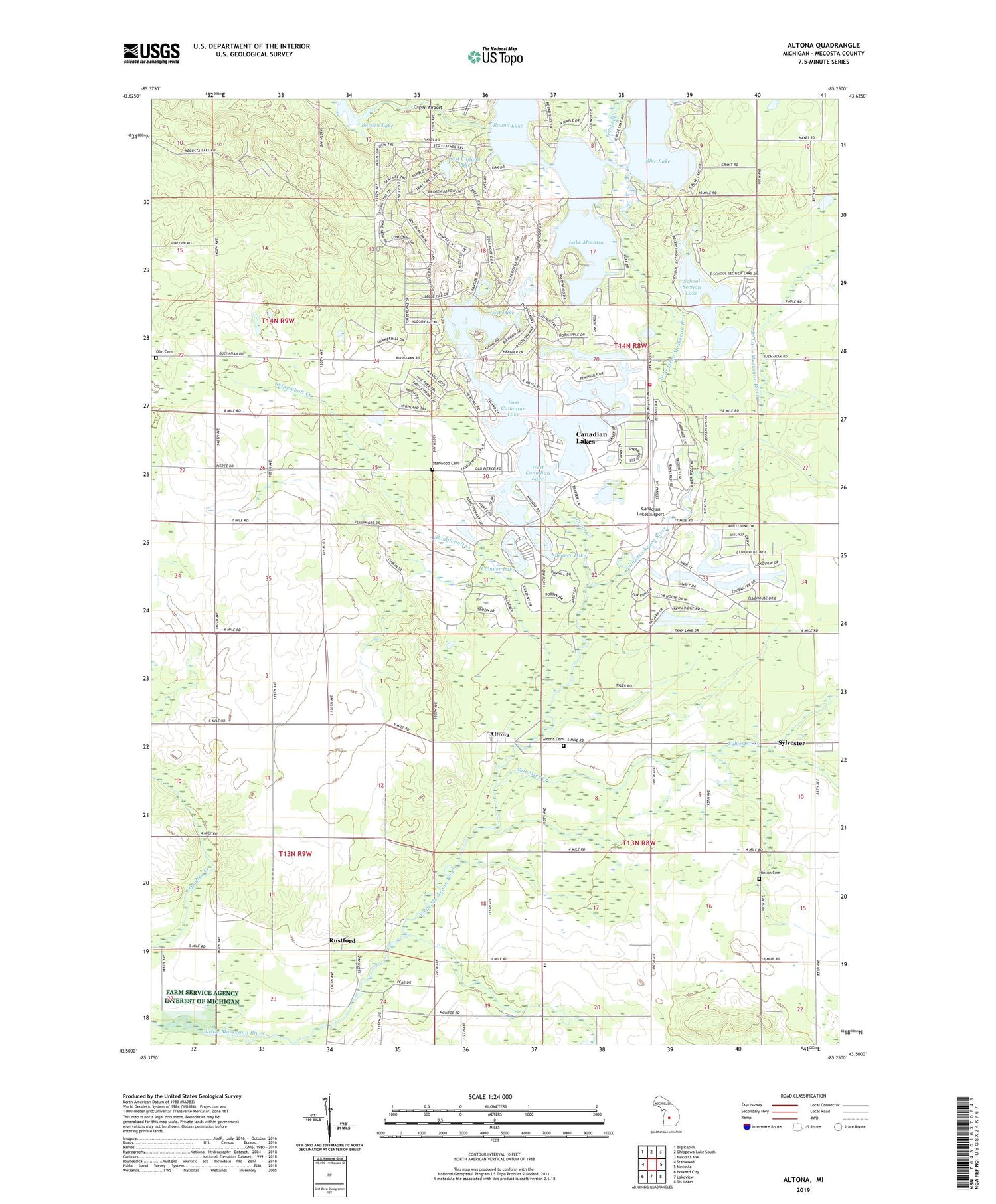 Altona Michigan US Topo Map Image