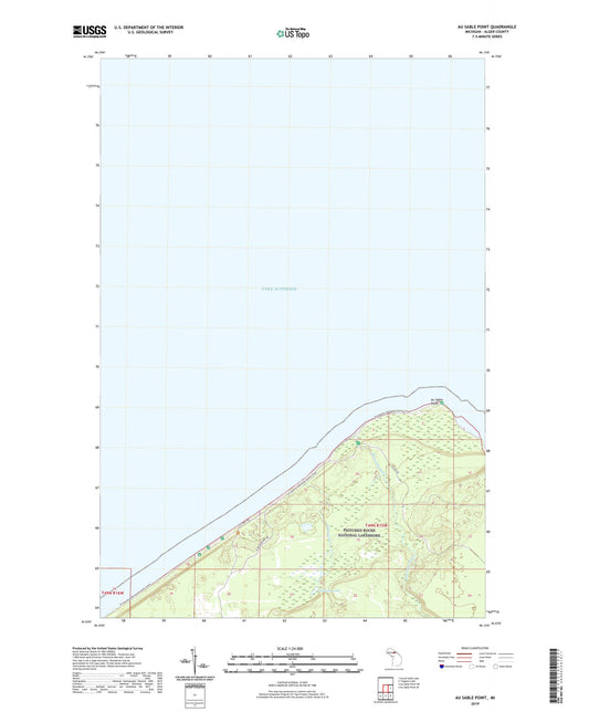 Au Sable Point Michigan US Topo Map Image