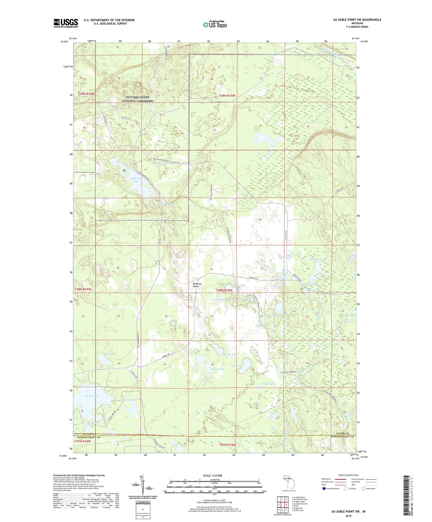 Au Sable Point SW Michigan US Topo Map Image