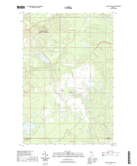 Au Sable Point SW Michigan US Topo Map Image