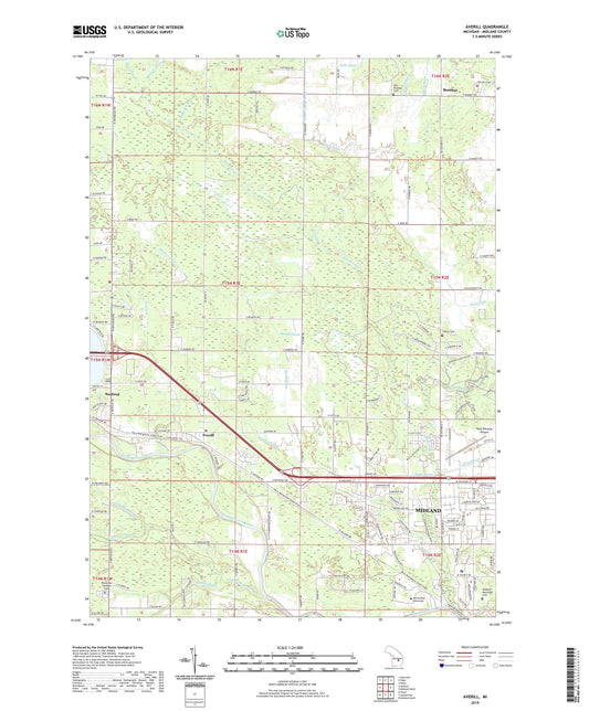 Averill Michigan US Topo Map Image