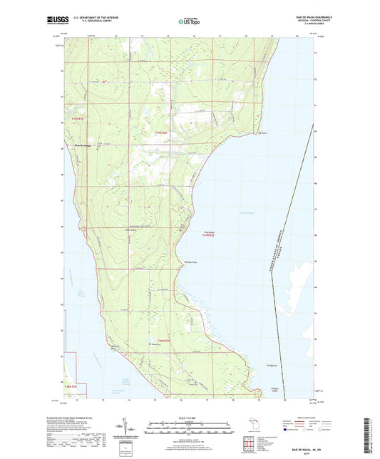 Baie de Wasai Michigan US Topo Map Image