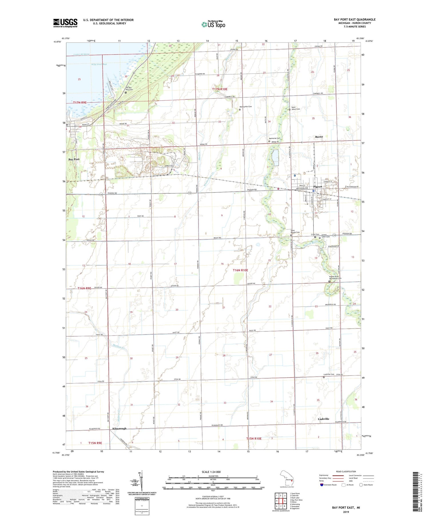 Bay Port East Michigan US Topo Map Image