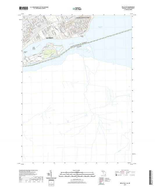 Belle Isle Michigan US Topo Map Image