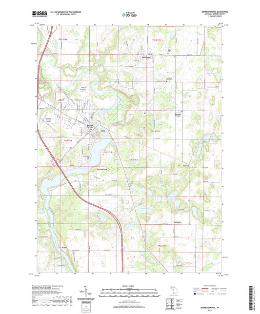 Berrien Springs Michigan US Topo Map Image
