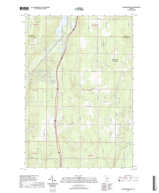 Big Bradford Lake Michigan US Topo Map Image
