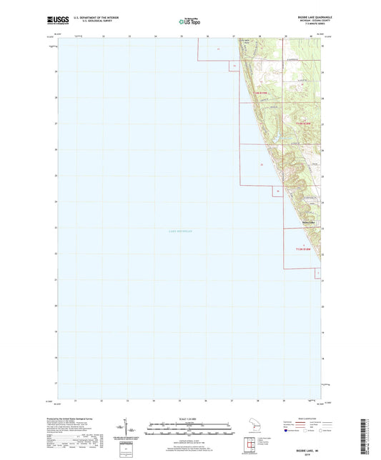 Bigsbie Lake Michigan US Topo Map Image