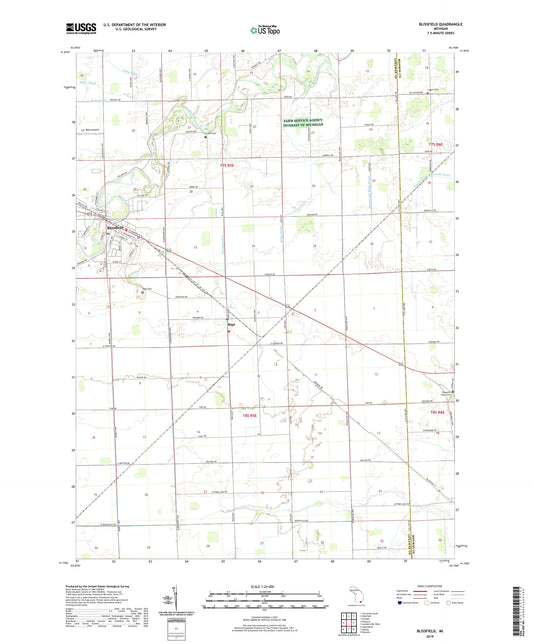 Blissfield Michigan US Topo Map Image