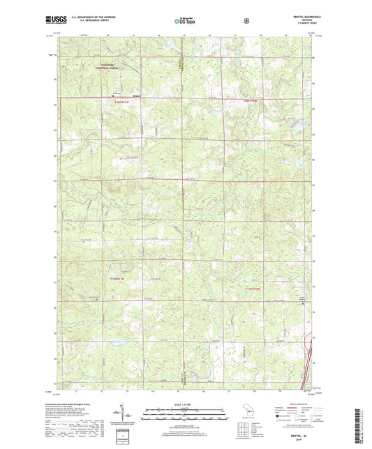 Bristol Michigan US Topo Map Image