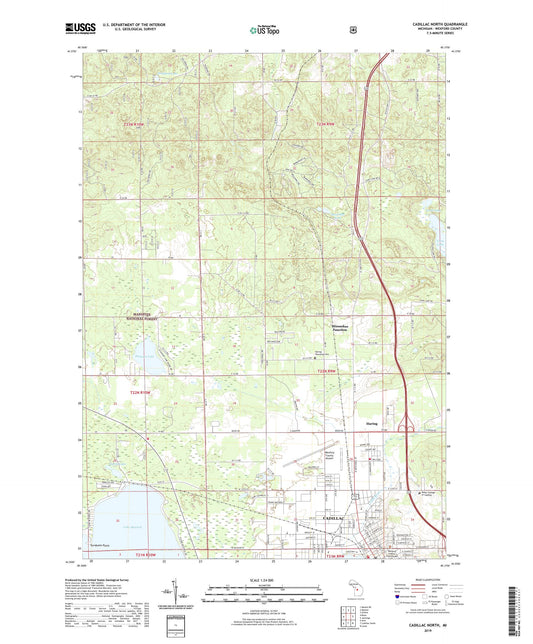 Cadillac North Michigan US Topo Map Image